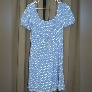 Blue and white dress